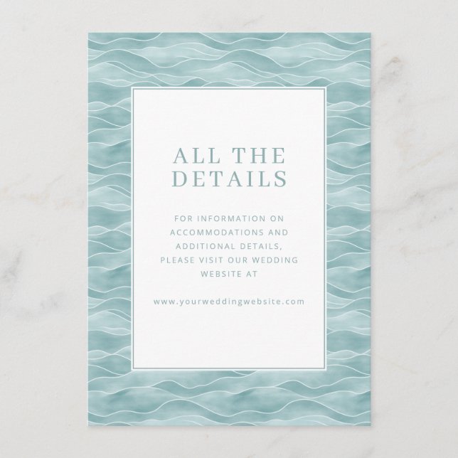 Serene Teal Wave Motions Enclosure Card (Front)