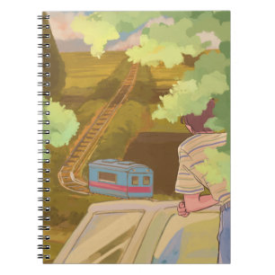 Serene Train Journey Notebook – 80’s Aesthetic