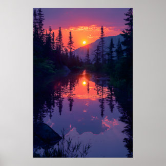 Serene Tranquil Lake Poster