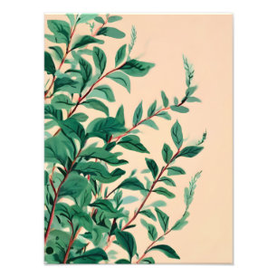 Serene Tranquillity: A Botanical Watercolor Photo Print