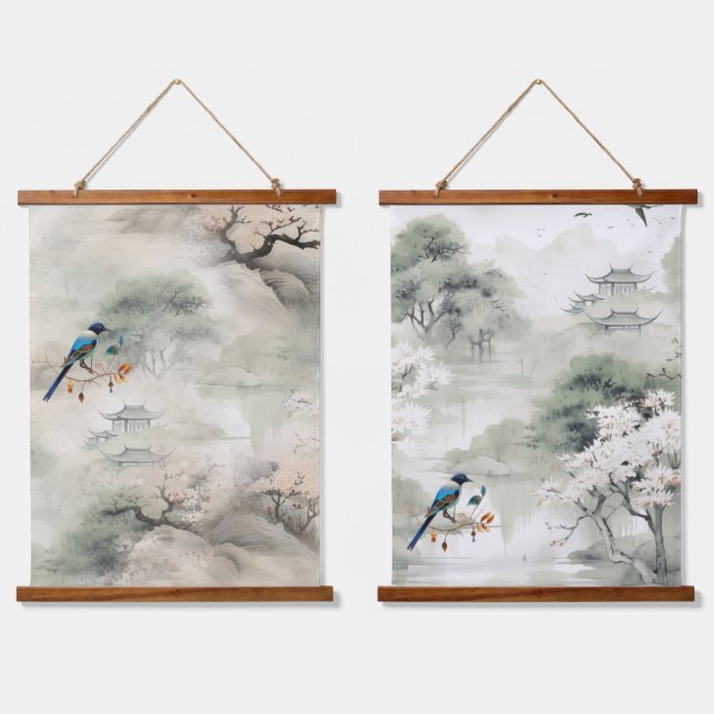 Serene Tranquillity Japanese theme Hanging Tapestry (Double)