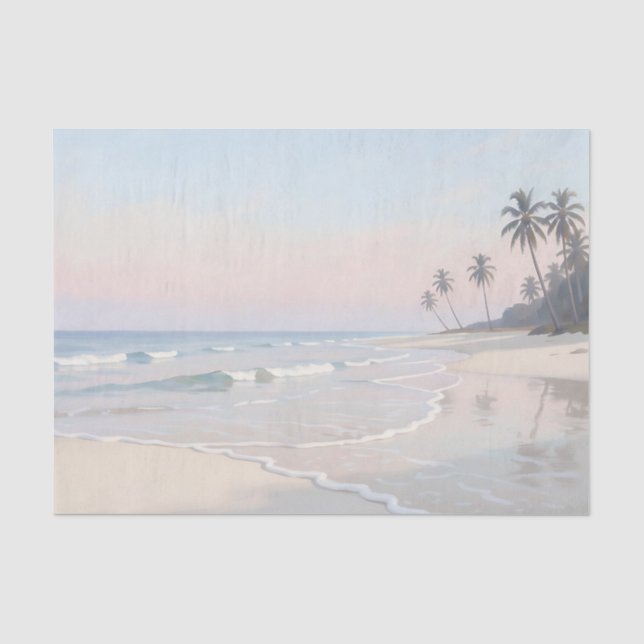 Serene Tropical Beach Paradise Tissue Paper (Front)
