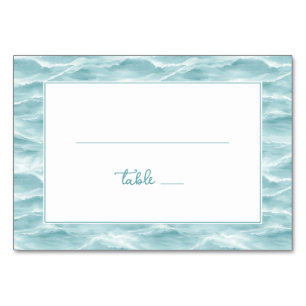 Serene Turquoise Wave Table Number