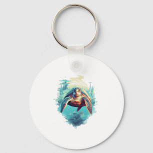 Serene Underwater Turtle Copy Copy Key Ring