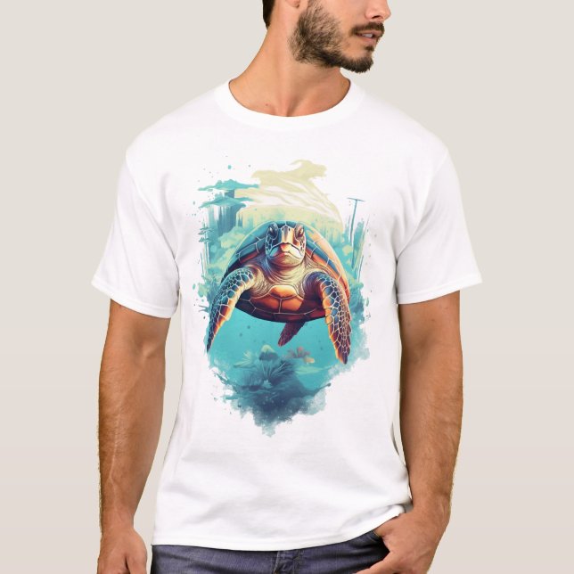 Serene Underwater Turtle Copy Copy T-Shirt (Front)