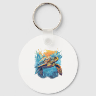 Serene Underwater Turtle Copy Key Ring