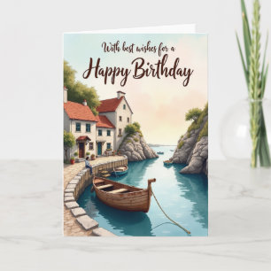 Serene Village Birthday Card