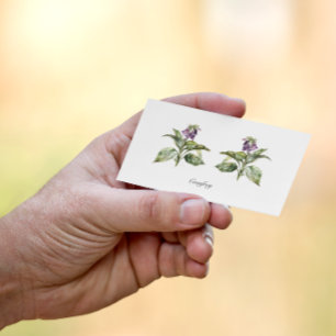  Serene Watercolor Comfrey, custom Business Card