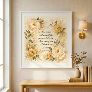 Serene Watercolor Floral Art Poster