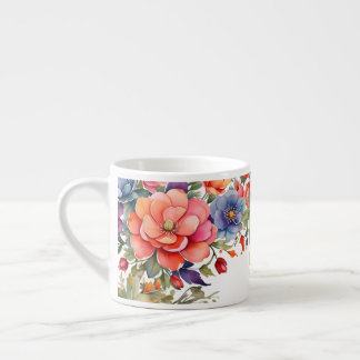 Serene Watercolor Floral PD Espresso Cup