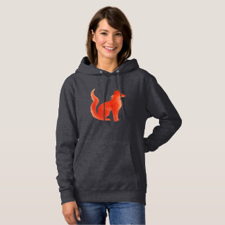 Serene Watercolor Fox Illustration Hoodie