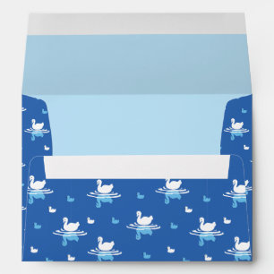 Serene Waters - Playful Swan Lake Pattern Design Envelope