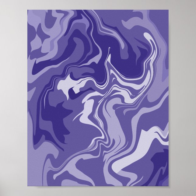 Serene Waves of Purple in Abstract Harmony Poster (Front)
