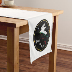 Serene White Dove Short Table Runner