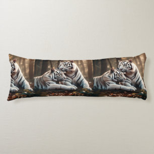 Serene White Tiger Companions Body Cushion