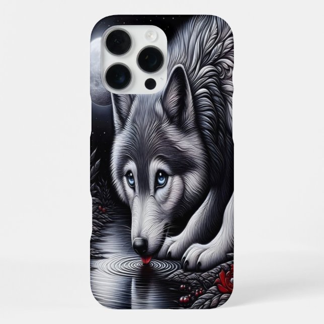 Serene White Wolf Scene iPhone Case (Back)
