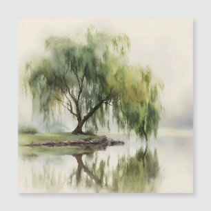 Serene Willow Tree Reflection Nature Art (12)