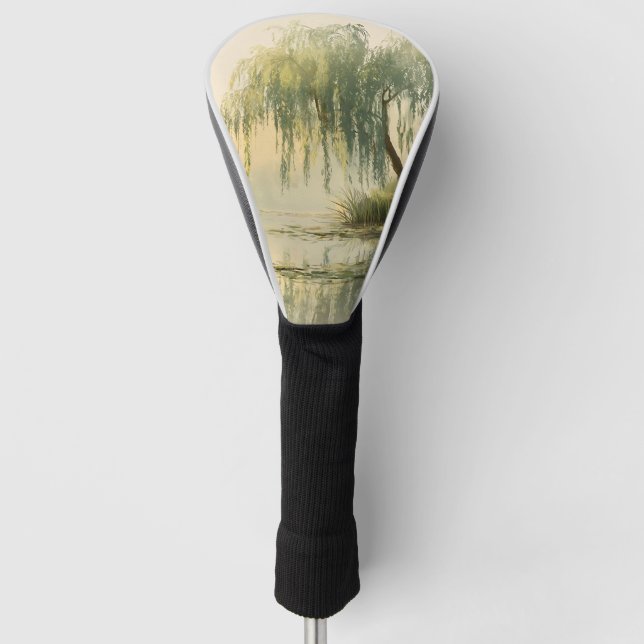 Serene Willow Tree Reflection Nature Art (1) Golf Head Cover (Front)
