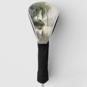 Serene Willow Tree Reflection Nature Art (2) Golf Head Cover