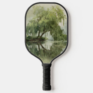 Serene Willow Tree Reflection Nature Art (5) Pickleball Paddle