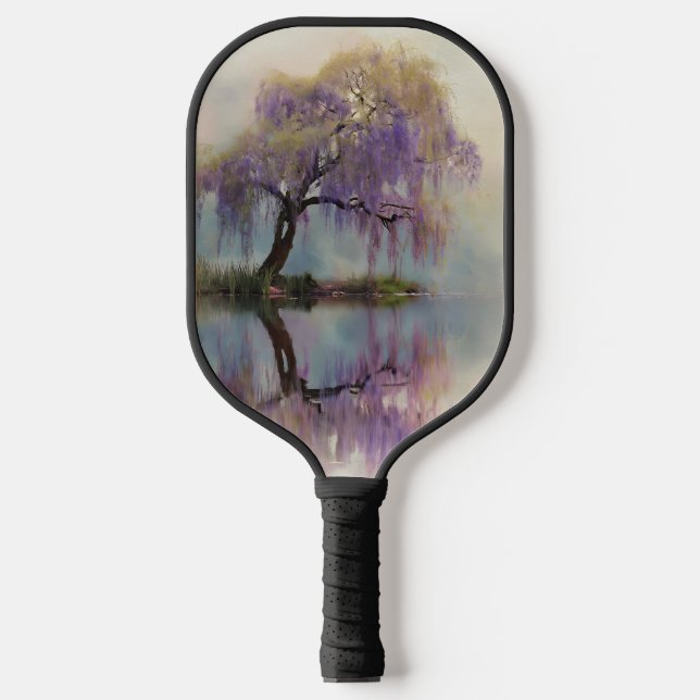 Serene Willow Tree Reflection Nature Art (6) Pickleball Paddle (Front)