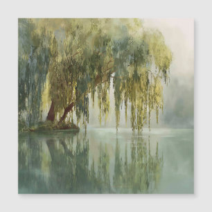 Serene Willow Tree Reflection Nature Art (8)