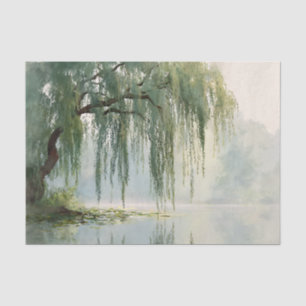 Serene Willow Tree Reflection Nature Art (9) Tissue Paper