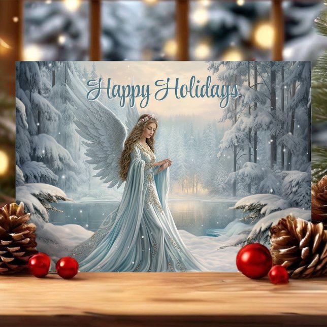 Serene Winter Angel Christmas Holiday Card (Creator Uploaded)