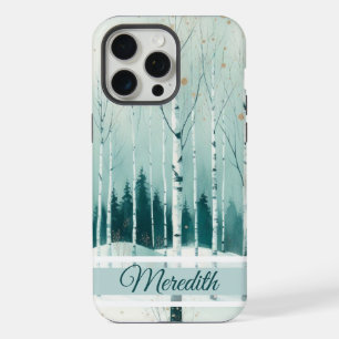 Serene Winter Birch Forest iPhone 15 Pro Max Case