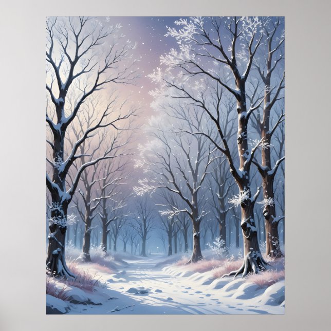 Serene winter forest art poster (Front)