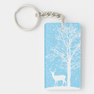 Serene Winter Silhouette Key Ring