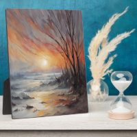 Serene Winter Sunset - Nature Landscape Art