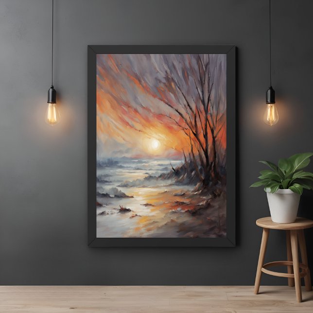 Serene Winter Sunset - Nature Landscape Art Poster (Creator Uploaded)