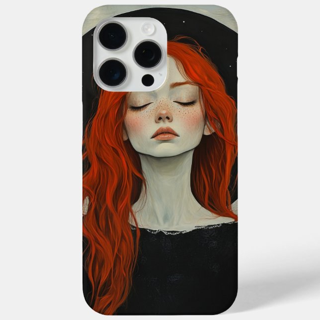 Serene Witch Mobile Phone Case, Redhead Witch Art Case-Mate iPhone Case (Back)