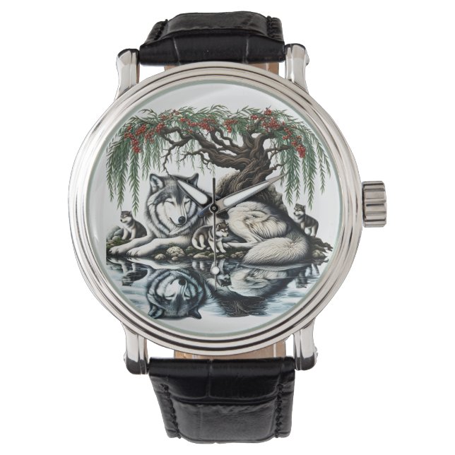 Serene Wolf Family Oasis in Idyllic Nature Watch (Front)