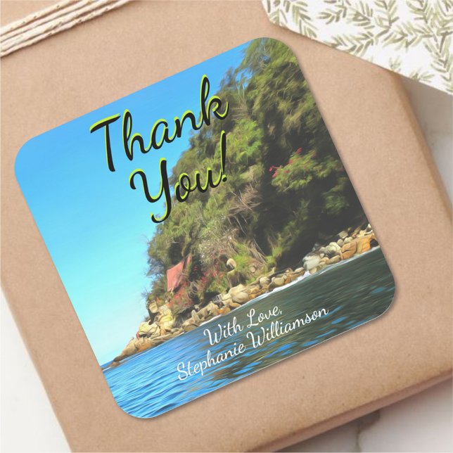 Serene Yelapa Thank You 0758 Square Sticker (Creator Uploaded)