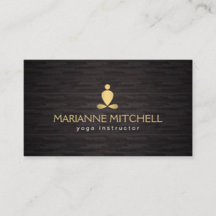 Serene Yoga, Meditation, Zen Wood Background Business Card