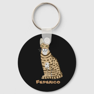 Serengeti Cat Breed Customisable Key Ring