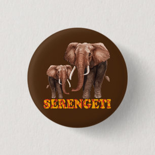 Serengeti Elephant 3 Cm Round Badge