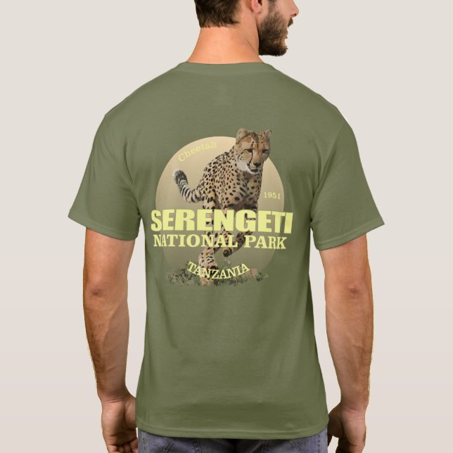 Serengeti National Park (Cheetah) WT T-Shirt (Back)