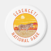 Serengeti National Park Zebra Travel Art Vintage