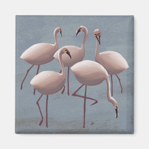 Serengeti Pink Flamingos Safari Wildlife Fridge Magnet
