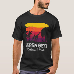Serengeti Retro National Park Africa Giraffe Safar T-Shirt
