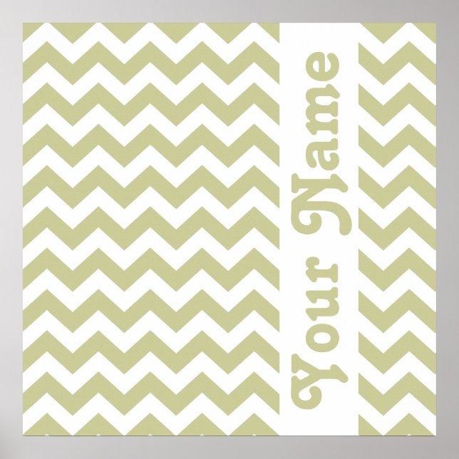 Serengeti Safari Chevron with custom text Poster (Front)