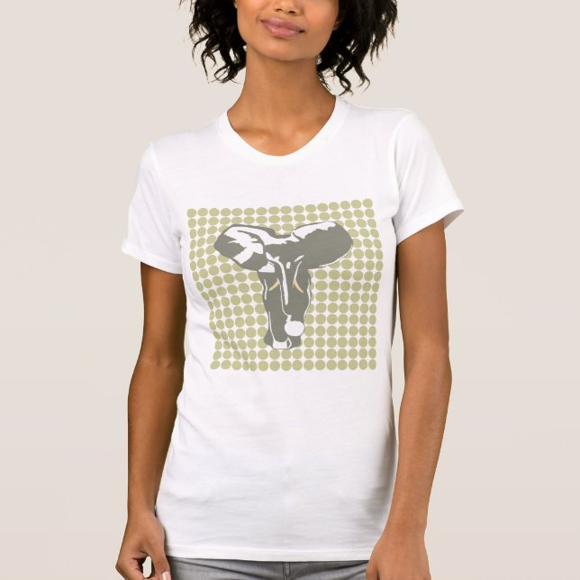 Serengeti Safari Dot with Pop Art Elephant T-Shirt (Front)