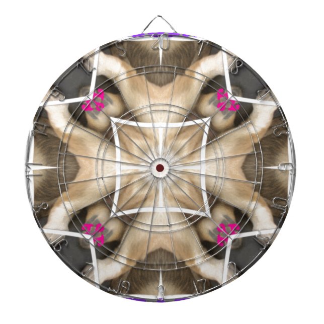 Serengeti Splendour: Vibrant Animal Hide Artistry Dartboard (Front)