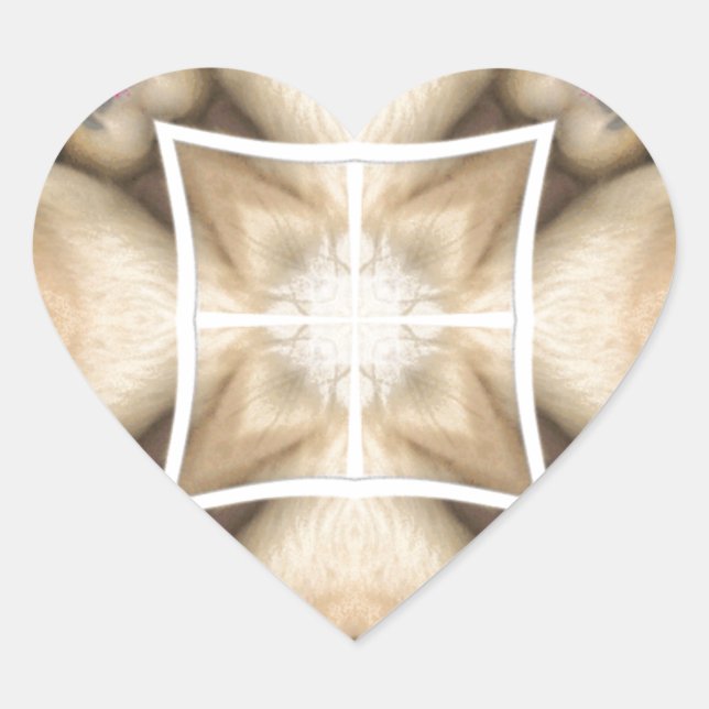 Serengeti Splendour: Vibrant Animal Hide Artistry Heart Sticker (Front)