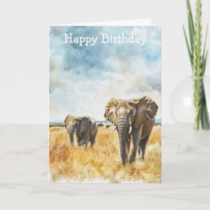 Serengetti Elephants Card