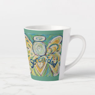 Serenidad Angel Word Art Custom Latte Mug Cup
