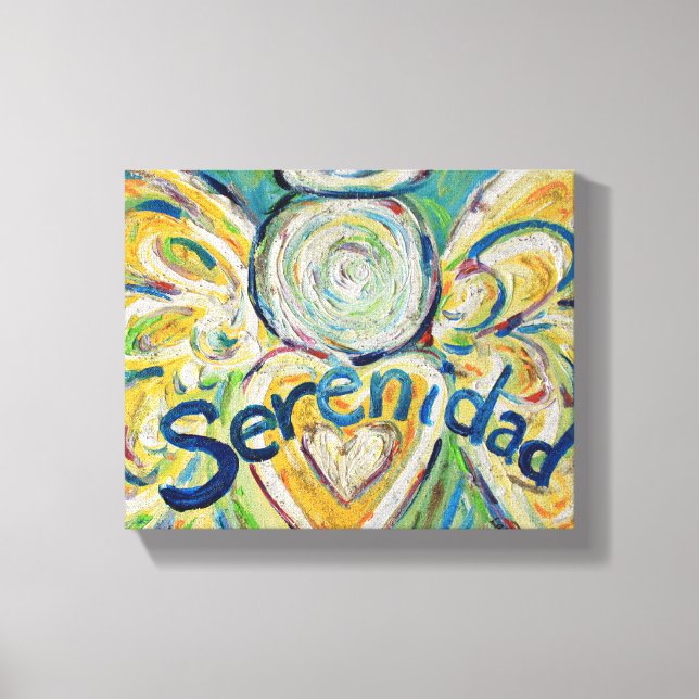 Serenidad Angel Word Art Painting Wrapped Canvas (Front)